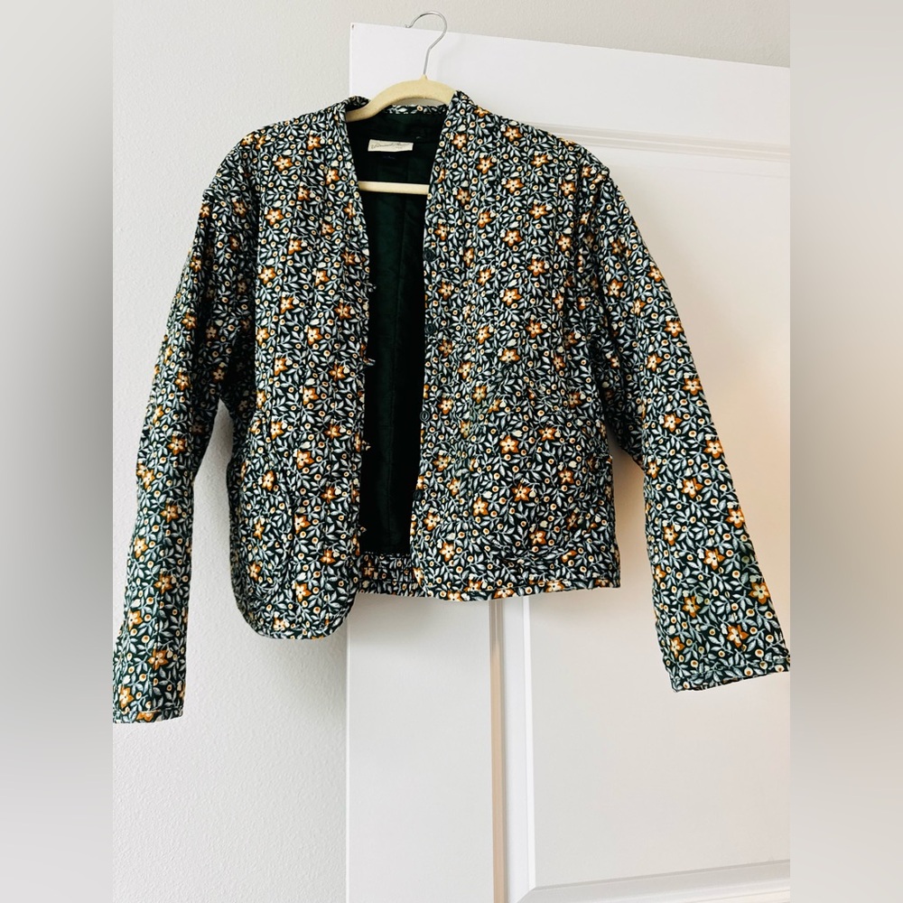 Floral Patterned Jacket - Green and Orange - Picture 9 of 9